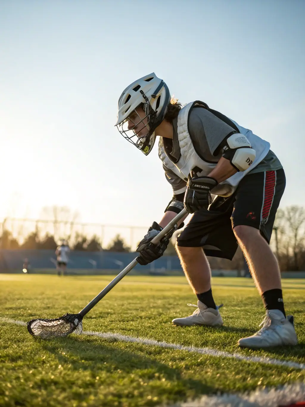 A vibrant image of young lacrosse players in action during a training session, showcasing their energy and enthusiasm.